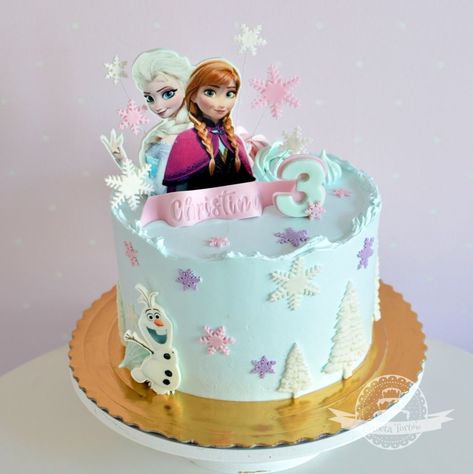 Elza E Anna Cake, Elsa And Anna Cake, Anna Birthday Cake, Elsa Torte, Elsa Birthday Cake, Frozen Birthday Party Cake, Pastel Frozen, Olaf Cake, Anna Cake