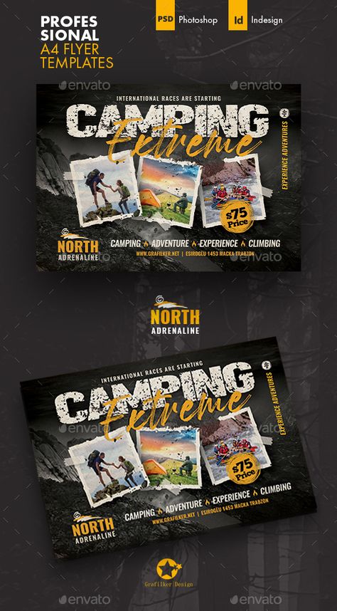 Adventure Poster Design Graphics, Adventure Poster Design, Camping Poster Design, Camp Poster Design, Camp Flyer Design, Animated Website, Camp Poster, Travel Advertising Design, Camp Flyer