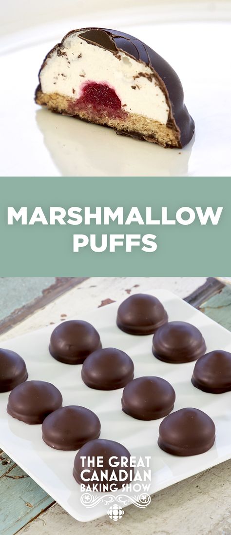 Puff Cookies Recipe, Canadian Cookie Recipes, Marshmallow Bars Recipes, Marchmelow Recipes, Marshmallow Puff Recipes, Marshmallow Biscuit Recipe, The Great Canadian Baking Show, Challenging Baking Recipes, Recipes That Use Marshmallows