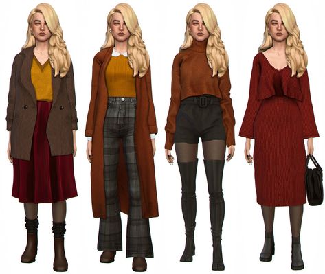 Sims 4 Fall Clothing, Ts4 Fall Cc, Sims4 Cc Autumn, Sims 4 Fall Cc Maxis Match, Sims 4 Autumn Cc Clothes, Autumn Sims 4 Cc Clothes, Sims 4 Cc Autumn Clothes, Sims 4 Autumn, Sims 4 Cc Fall Clothes