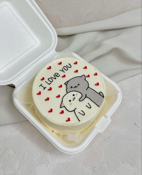 I Love You Bento Cake, Bento Cake Design For Boyfriend, Birthday Cake For Boyfriend, Anniversary Cake Designs, Small Birthday Cakes, Cake For Boyfriend, Happy Anniversary Cakes, Cake For Husband, Mini Torte