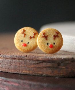 Christmas Reindeer Cookies, Kawaii Clay, Custom Wristbands, Diy Joy, Diy Jewelry Charms, Miniature Inspiration, Miniature Foods, Popsicle Crafts, Miniature Food Jewelry