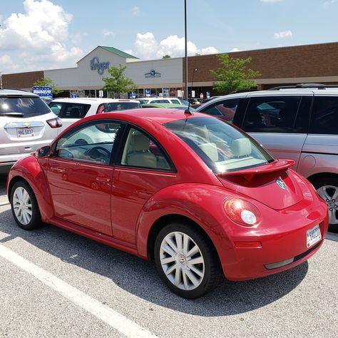 First car at 16 years old was a red bug. Red Vw Beetle, Red Bug, Beetle Aesthetic Car, Red Beetle Car, Red Volkswagen Beetle, Red Beetle Volkswagen, Red Vw Beetle Aesthetic, Red Bug Car, Red Beetle