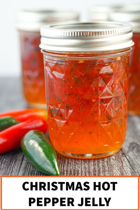 Thai Chili Pepper Jelly, Serrano Pepper Jam, Fruit And Pepper Jelly, Thai Pepper Jelly, Red Serrano Pepper Recipes, Candied Hot Peppers, Sure Jell Pepper Jelly Recipe, Mixed Pepper Jelly Recipe, Ring Of Fire Pepper Recipes