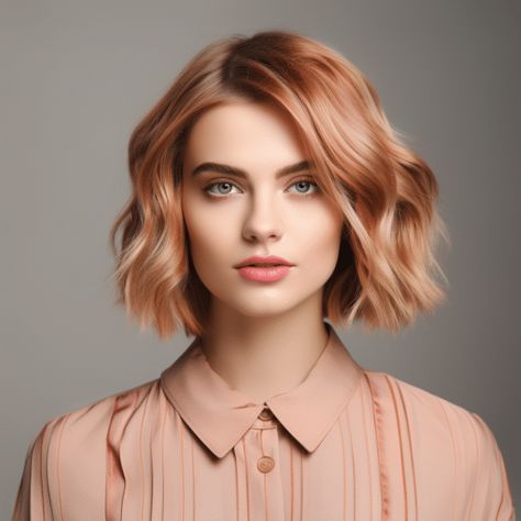 34 Dazzling Strawberry Blonde Hair Ideas to Turn Heads in 2023 Lob Strawberry Blonde, Honey Copper Hair Short, Strawberry Blonde Bob Hair, Light Red Hair Color, Colour 2023, Strawberry Blonde Hair Ideas, Red Bob Haircut, Strawberry Blonde Bob, Blonde With Red Highlights