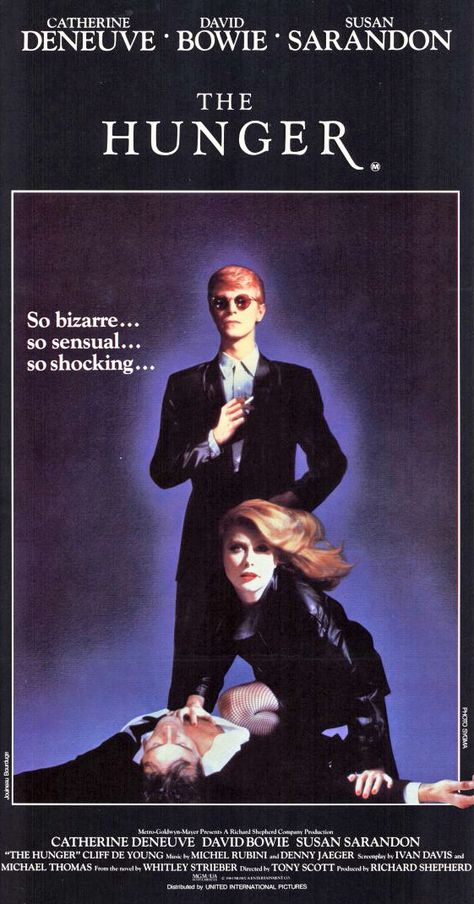 The Hunger (1983) USA MGM Horror. D: Tony Scott. Catherine Deneuve, David Bowie, Susan Sarandon. 15/10/04 The Hunger 1983, Best Vampire Movies, Vampire Hunters, Tony Scott, Vampire Movies, Septième Art, Susan Sarandon, Film Disney, Jodie Foster