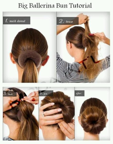 Bun-form Tutorial. Works at different level on your head. Ballerina Bun Tutorial, Hair Donut, Coffee Hair, Ballerina Bun, Hair Bun Maker, Beautiful Buns, Short Hair Bun, Easy Bun Hairstyles, Different Hair Colors