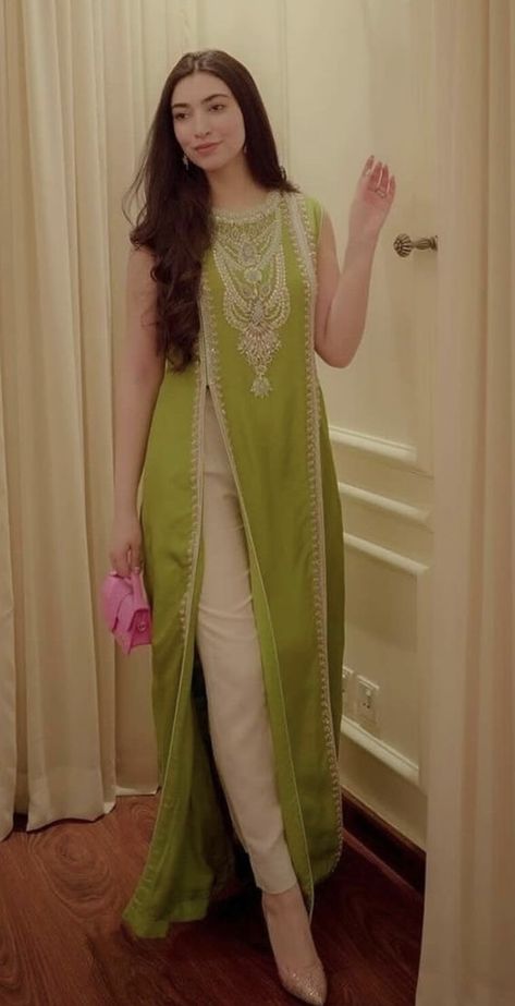 Chiffon Kurta Designs Women, Long Kurti With Pants, Designer Lawn Suit With Straight Kurta For Parties, Straight Kurta Dress For Eid Party, Wedding Party Wear Lawn Suit With Straight Kurta, Elegant Lawn Suit With Straight Kurta For Party, Kurta Set Designs Women, Formal Straight Kurta Dresses For Eid, Long Kurti Designs Unique