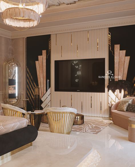 Art Deco Interior Bedroom, Art Deco Interior Living Room, Art Deco Home Design, Living Room Art Deco, Modern Art Deco Interior, Home Decor Wallpaper, Art Deco Living Room, Contemporary Art Deco, Art Deco Bedroom