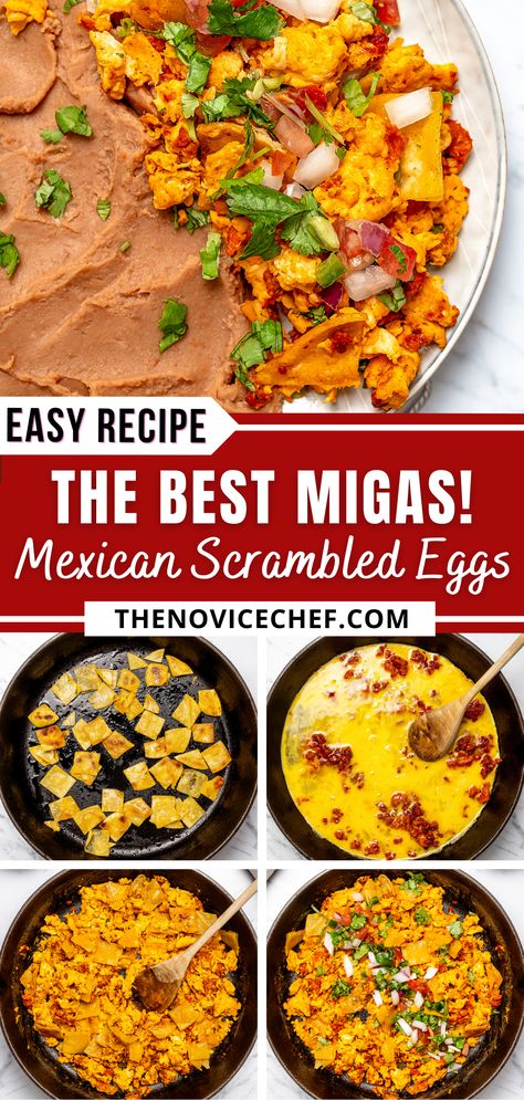 Mexican Style Breakfast, Mexican Egg Recipes, Corn Tortilla Breakfast Recipes, Migas Recipe Mexican Breakfast, Corn Tortilla Breakfast, Mexican Egg Breakfast, Migas Tacos, Mexican Scrambled Eggs Recipe, Mexican Breakfast Tacos