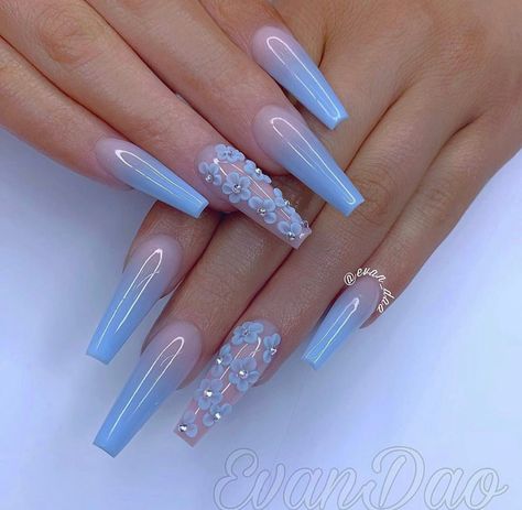 Blue Nail Art Designs, French Pedicure, Gel Pedicure, Pictures Blue, Stunning Nails, Blue Acrylic Nails, Cute Acrylic Nail Designs, Her Nails, Nail Art Wedding