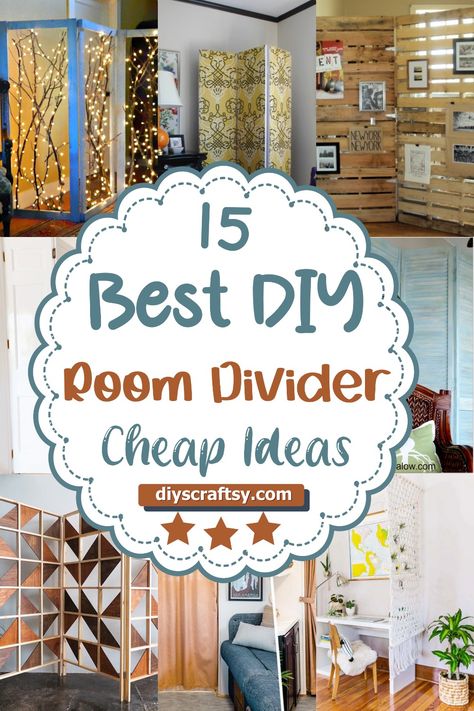 15 DIY Room Divider Ideas Cheap Room Divider Ideas Bedroom Kids, Divide Room Into Two Spaces, How To Divide A Room Ideas, Diy Room Divider Cheap, Dividing Rooms Without Walls, Shared Room Divider Ideas, Diy Room Divider Ideas, Room Divider Ideas Diy Cheap, Room Divider Ideas Bedroom