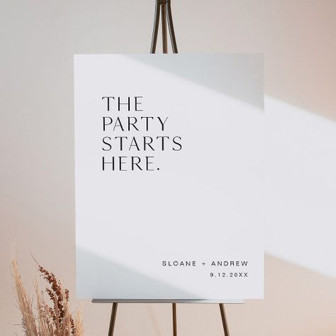 $58.75 | HARLOW The Party Starts Here Wedding Welcome - harlow, minimalist wedding welcome sign, modern wedding welcome sign, elegant welcome sign, minimal wedding, classic wedding welcome sign, wedding welcome foam board, party starts here, party starts here sign Modern Wedding Welcome Sign, Calligraphy Welcome, Stag And Doe, Board Party, Welcome Sign Wedding, Welcome Boards, Wedding Posters, Wedding 2024, Minimal Wedding