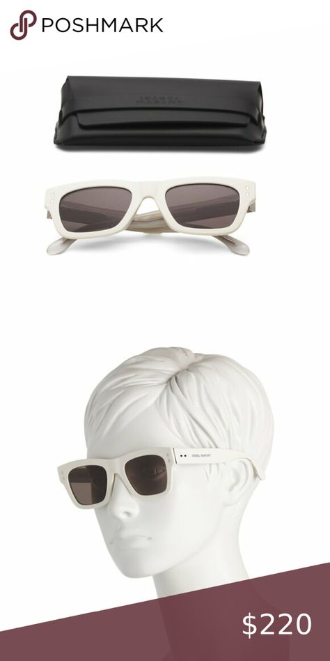 ISABEL MARANT Ivory 51mm Square Sunglasses Square Frame, Color Ivory, Square Frames, Cleaning Cloth, Isabel Marant, Square Sunglasses, New Color, Brand Logo, Filter