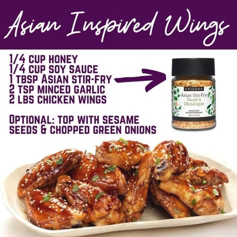 Asian Wings, Stir Fry Seasoning, Asian Stir Fry Recipe, Fry Seasoning, Epicure Recipes, Asian Stir Fry, Low Carbohydrate Recipes, Chicken Shrimp, Chicken Appetizers