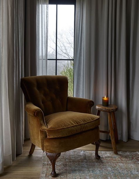 Rustic Accent Chair, Wingback Chair Living Room, Chair Reupholstery, Sitting Room Decor, Moore House, Monday Mood, Beautiful Chair, Trendy Home, Apartment Inspiration