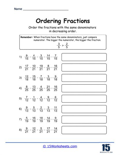 Ordering Fractions, Maths Ideas, Teaching Lessons, Fractions Worksheets, Math Fractions, Grade 2, Printable Worksheets