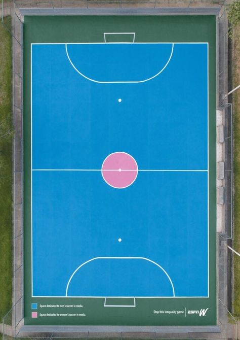 Ambient Ads, Futsal Court, Sports Activities For Kids, Football Logo Design, Sport Center, Ad Of The World, Gender Inequality, Ads Campaign, Sport Court