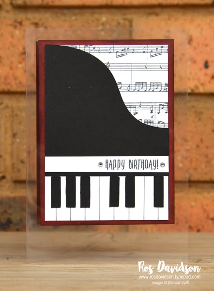 Piano Card, Musical Birthday Cards, Jar Of Love, Musical Cards, Acetate Cards, Monday Tuesday, Birthday Cards Diy, Stamping Up Cards, Fun Fold Cards