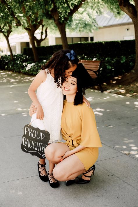 Mom And Daughter Graduation Photo Ideas, Mommy Daughter Graduation Pictures, Graduation Pictures With Daughter, Graduation Photoshoot With Kids, Nursing Graduation Pictures With Kids, Mom And Baby Graduation Pictures, College Graduation Pictures With Kids, Mommy And Me Graduation Pictures, Mom Graduation Pictures