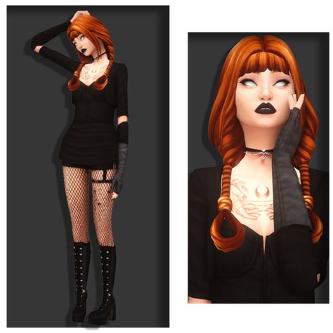 Sims 4 Maxis Match Hair Recolors, Sims 4 Cc Goth, Shorts Boots, Gothic Hair, Cc Shopping, Choker Top, Gothic Hairstyles, Pelo Sims, Sims 4 Mm Cc