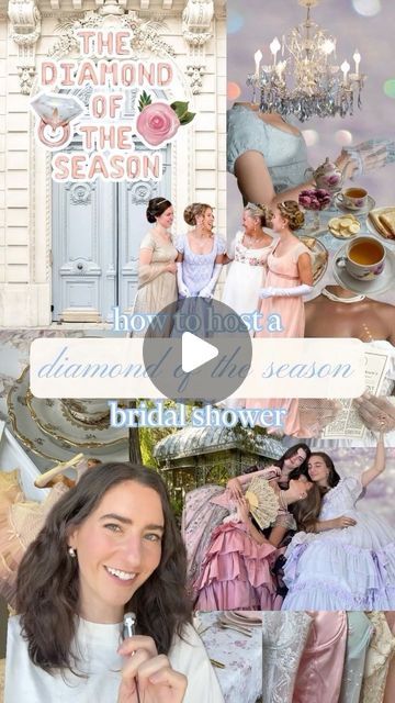 Diamond Of The Season Bachelorette, Bridgerton Themed Bridal Shower Ideas, Bridgerton Bridal Shower Ideas, Diamond Of The Season, Golden Birthday Parties, 2024 Bride, Bridal Shower Activities, Golden Birthday, Tea Party Bridal Shower