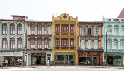 Chinatown Shophouses - Upper Cross St - Singapore | These sh… | Flickr Georgetown Houses, China House, Cafe Exterior, Watercolor Travel, Singapore Art, Colonial Architecture, Grand Homes, Street Design, Modern Urban