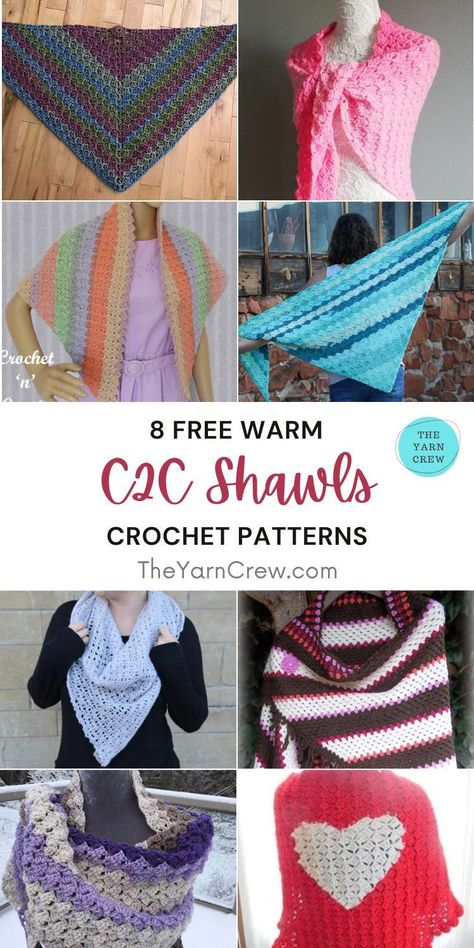 8 Free Warm C2C Shawl Crochet Patterns. These 8 Free Warm C2C Shawl Crochet Patterns are curated by The Yarn Crew. C2c Shawl, Blankets To Make, Corner To Corner Crochet Pattern, Crochet Wraps, Wraps And Shawls, Granny Squares Crochet, Crochet Wrap Pattern, Corner Crochet, Poncho Patterns