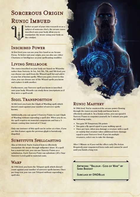 Dnd 5e Homebrew Subclasses Sorcerer, Sorcerer Subclass 5e, Sorcerer Origins, 5e Classes, Dnd Subclasses, Homebrew Classes, Dnd Sorcerer, Jhin League Of Legends, Dungeons And Dragons Rules