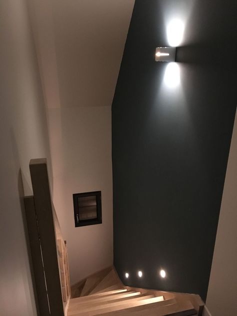 Stairs Landing, Stairway Lighting, Staircase Makeover, Stair Case, Stair Lighting, First Home, House Colors, Home Interior Design, Hallway