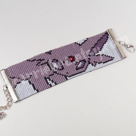 Beadwork feature - Pokemon by Cayca on DeviantArt Pokemon Espeon, Pokemon Bead, Beading Loom, Pokemon Craft, Seed Bead Jewelry Patterns, Melting Beads, Bead Loom Bracelets, Beaded Lanyards, Beadwork Patterns