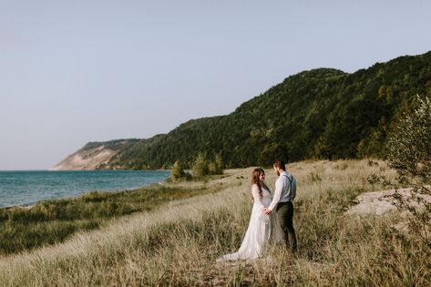 Northern Michigan Wedding Sleeping Bear Dunes Sleeping Bear Dunes Wedding, Northern Michigan Elopement, Lake Michigan Elopement, Sleeping Bear Dunes Michigan Photography, Lake Michigan Beach Wedding, Northern Michigan Wedding, Sand Dune Wedding, Kitschy Wedding, Michigan Beach Wedding