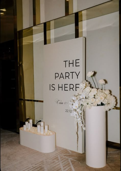 Launch Event Ideas, Black And White Wedding Theme, White Wedding Theme, Dream Wedding Decorations, Welcome To The Party, Black And White Wedding, Wedding 2024, Wedding Welcome Signs, Welcome Signs