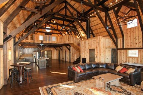 Inside of a barn turned into a house I love this Pole Barn Houses, Pole Barn Designs, Barn Remodel, Gambrel Barn, Barn Apartment, Barn Loft, Barn Houses, Barn Living, Pole Barn House Plans