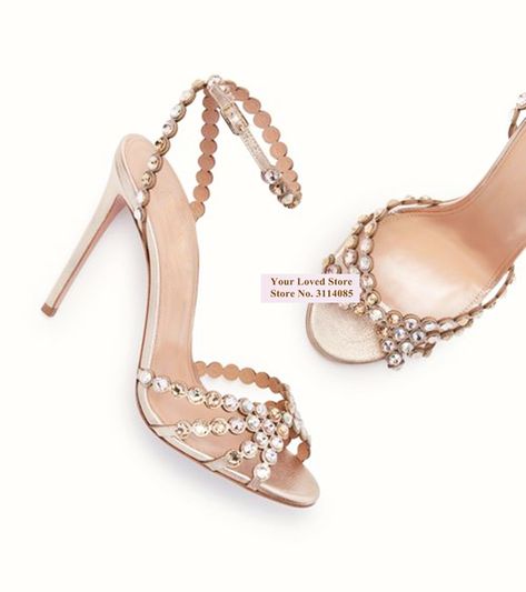 Choudory Women High Heels | Choudory Sandals Crystal | High Heel Sandals | Stiletto Shoes - Women's Sandals - Aliexpress Wedding Shoes Aquazzura, Aquazzura Wedding Shoes, Aquazurra Heels, Bridal Sandals Heels, Designer Wedding Shoes, Aquazzura Shoes, Shoes Heels Classy, Elegant Shoes, Fabulous Shoes