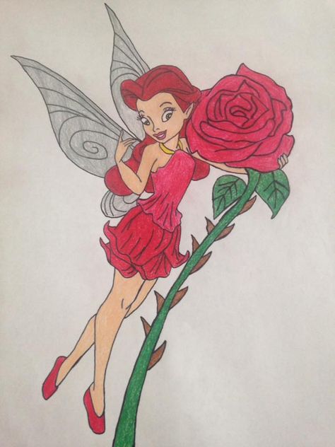 Rosetta Tinkerbell, Rosetta Fairy, Fairy Sketch, Disney Fairies, Tinker Bell, Art Drawing, Peter Pan, The Garden, Tattoo Ideas