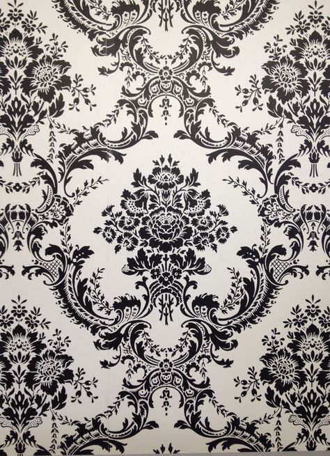 Damask wallpaper black and white Black And White Damask Wallpaper, Victorian Damask Wallpaper, Black And White Wallpaper Vintage, Black Print Wallpaper, Vintage Black And White Wallpaper, Black And White Vintage Wallpaper, Wallpaper Damask, Damask Wall, Damask Design