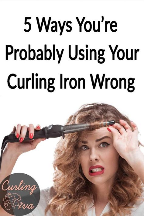 Do you know that you're probably using your curling iron wrong? Here are 5 ways you're doing it.. from setting the temperature too hot to using the wrong kind of curling iron. #curls #hair  #curlingiron How To Use A Curling Iron On Short Hair, Best Curling Iron For Fine Hair, How To Curl Your Hair With A Clamp Iron, How To Curl Your Hair With A Conair Curling Iron, How To Curl Ur Hair With A Curling Iron, How To Curl Your Hair With A Clamp Curling Iron, How To Curl Hair That Doesn’t Hold Curl, Good Curling Irons, Curling Iron Hairstyles