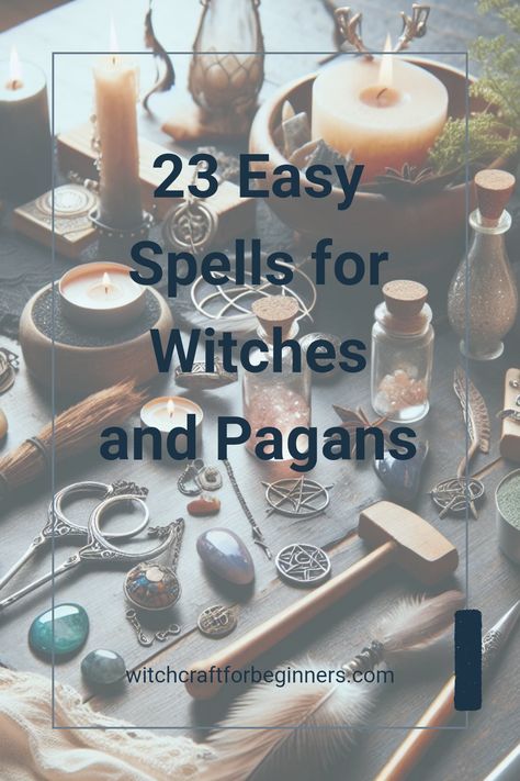 Explore 23 simple spells designed specifically for beginner witches and pagan practitioners! This guide will help you find the right ritual tools, understanding the significance of various magical items like crystals, herbs, and candles. Whether you're looking to attract love, repel negativity, or simply connect with your spiritual side, these spells are accessible and manageable. Discover the best witchcraft essentials and learn how to effectively utilize your pulsing energy for personal growth and positive change. Unearth the secrets of witchcraft and begin your magical adventure today! Easy Hexes Witchcraft, Easy Glamour Spell, Witchy Stuff To Do, Witchcraft Spells For Beginners Witches, Witch Spells For Beginners, Witchcraft Essentials, Easy Witchcraft, Simple Spells, Beginner Witches