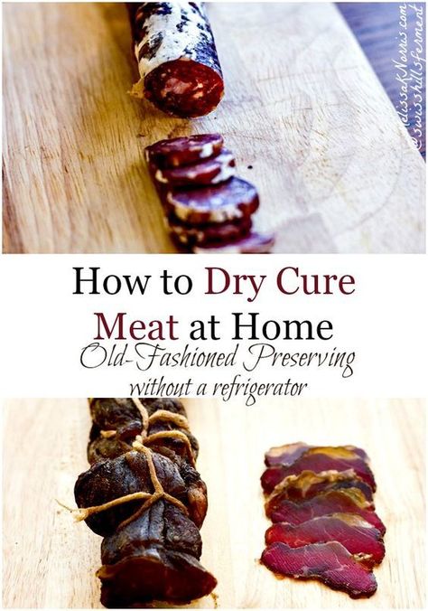 Curing Meat, Cured Meat Recipes, Homemade Sausage, How To Make Sausage, Dehydrated Food, Laura Ingalls, Processed Meat, Smoked Food Recipes, Survival Food