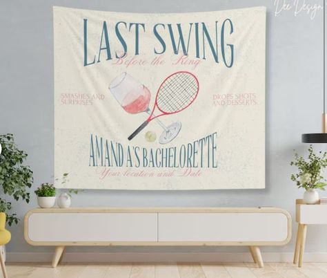 Game, set, match! Get ready to ace your celebration with our Custom Tennis Theme Party Banner! 🎾🎉 Perfect for birthdays, team victories, tournaments, and more! 🎈🏆 Add a touch of court-side charm to your special occasion with this versatile decor piece, a tennis-inspired addition to your festivities designed to serve up the spirit of the game. This unique banner serves as the ultimate party accessory, providing an unforgettable backdrop for your tennis-themed event Tennis Bachelorette, Bachelorette Party Backdrop, Game Set Match, Bachelorette Decorations, Party Backdrop, Birthday Party Decoration, Themed Birthday Party, Retirement Parties, Party Banner