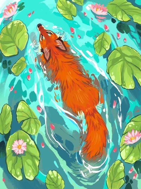 Fox Artwork, Fox Illustration, Canine Art, Cute Animal Drawings Kawaii, Fox Art, Cute Little Drawings, Cute Animal Drawings, Red Fox, Creature Art