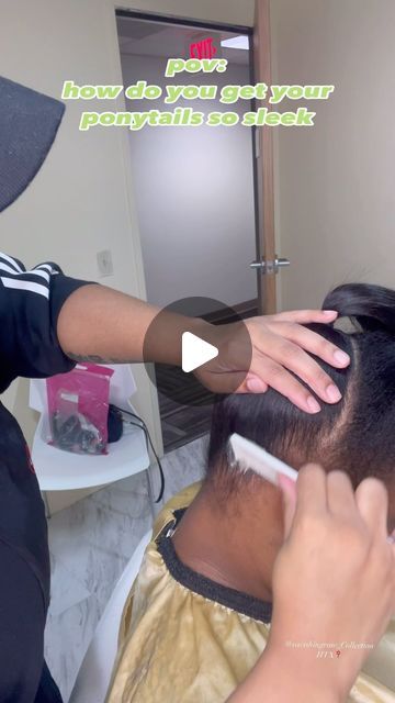 HOUSTON HAIRSTYLIST (HTX)📍 on Instagram: "Want to know how to do a ponytail? ⬇️

Step one : the key to having a slick ponytail is making sure the roots of your hair is straight. So before molding, you want to position the ponytail exactly where you want it.

Step two: you want to apply Murray’s wax (orange can) around the perimeter of the ponytail. This is going to allow you to mold the ponytail without your hair hardening so fast with just hair spray (old school way) 😉 thank me later! 

step three : major key ! you want to use a nail brush not a edge brush!  this is going to get the hair way slicker, next you’re going to brush in the direction that you want the ponytail to stay towards the rubber band and then you’ll apply your hairspray and repeat that until the hair is molded 

step f Molded Ponytail, How To Make Ponytail, How To Slick Back Hair Ponytail, How To Make A Ponytail, How To Do A Ponytail, Slick Back Ponytail, Slick Ponytail, Edge Brush, Slicked Back Ponytail