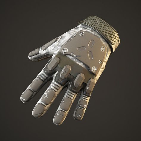 cool glove!! Armored Gloves Design, Scifi Gloves Concept, Combat Gloves Anime, Gauntlet Sci Fi, Superhero Gloves Design, Sci Fi Gauntlets, Sci Fi Gloves, Cyberpunk Gloves, Armored Gloves