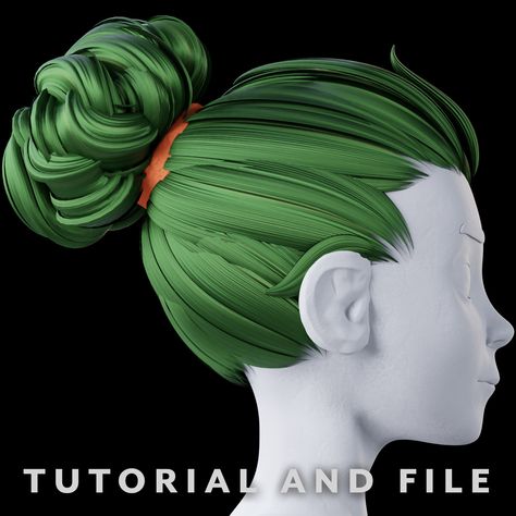 Hair With Curves - Blender Tutorial, Ethan Snell on ArtStation at https://www.artstation.com/artwork/PmmLgL Blender Hair, Doterra Hair, Zbrush Hair, Zbrush Tutorial, 3d Modeling Tutorial, Blender Models, Blender Tutorial, 3d Tutorial, 3d Modelle