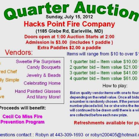 "Quarter auctions are so much fun!"    And a great fundraising idea! Quarter Auction Ideas, Yard Sale Fundraiser, Nonprofit Ideas, Quarter Auction, Silent Auction Fundraiser, Auction Paddles, Baseball Fundraiser, Adoption Profile, Using Facebook For Business