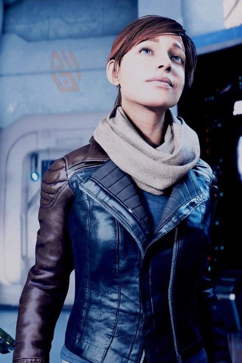 Sara Ryder - glad to see I'm not the only one who changed the white leather to black Sara Ryder, Mass Effect Characters, High Tech Low Life, Mass Effect Games, Mass Effect Andromeda, Mass Effect 1, Mass Effect Universe, Mass Effect Art, Rainbow Six Siege Art