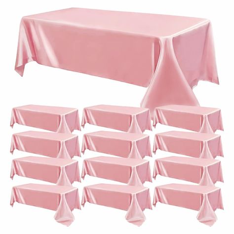 PRICES MAY VARY. ☑️ [Great Value Set] You will get 12 pieces rose gold party tablecloth, enough quantity which will meet your wedding banquets and daily using needs. Save money by choosing a larger sized package. You can use the smooth satin tablecloth alone to decorate your table or use them with other table decoration to present different styles for your party. The satin table cover will make your banquet attractive and impressive. These rectangle tablecloths are ideal for both Indoor and outd Satin Tablecloth, Pink Sweet 16, 13th Birthday Parties, Gold Birthday Party, Rose Gold Party, Party Table Cloth, Banquet Party, Event Table, Pink Table