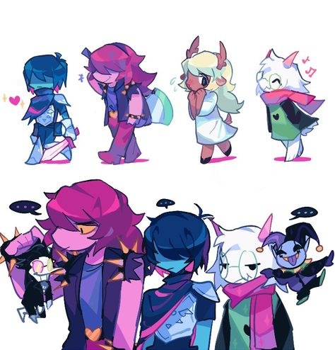 Deltarune Kris Susie And Ralsei, Deltarune Matching Pfp, Silly Art Style, Lancer Deltarune, Deltarune Susie, Kris Deltarune, Delta Rune, Toby Fox, Undertale Drawings