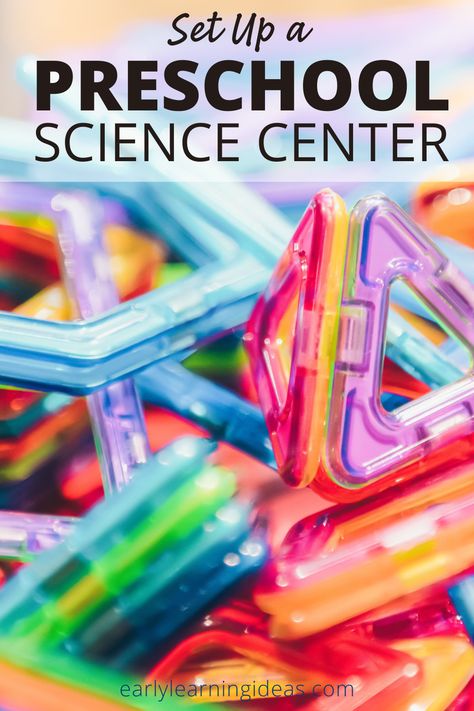 A science center in a preschool classroom is a great way to foster exploration and discovery. It encourages young children to explore their natural curiosity and ask questions about the world around them. Find a list of materials for your preschool science and discovery center, simple science activities, and seasonal science materials to make science fun and exciting fo your kids. Science In Preschool, Ideas For Centers In Preschool, Science Ideas For Preschoolers, Preschool Math And Science Activities, Science And Discovery For Preschoolers, Science Materials For Preschool, Beginning Of The Year Science Activities Preschool, Discovery Table Ideas Preschool, Prek Science Center Setup